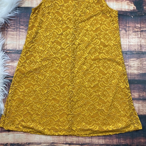 RELISTED Lace Dress Yellow Gold Style Tank Dress - Picture 9 of 9
